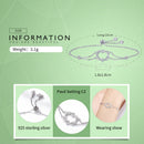 BAMOER Genuine 925 Sterling Silver Twisted Double Heart in Heart Chain Bracelets For Women Authentic Silver Jewelry Gift SCB022