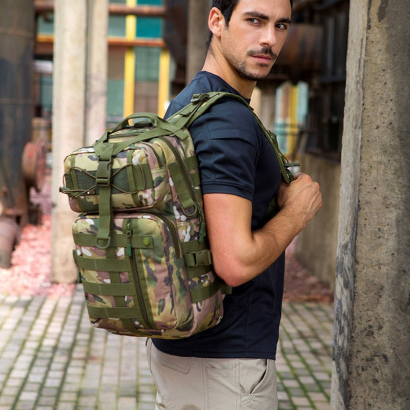 30L Men Tactical Backpack Waterproof Army Shoulder Military Rucksuck Hunting Camping Multi-purpose Molle Hiking Travel Bag XA39D