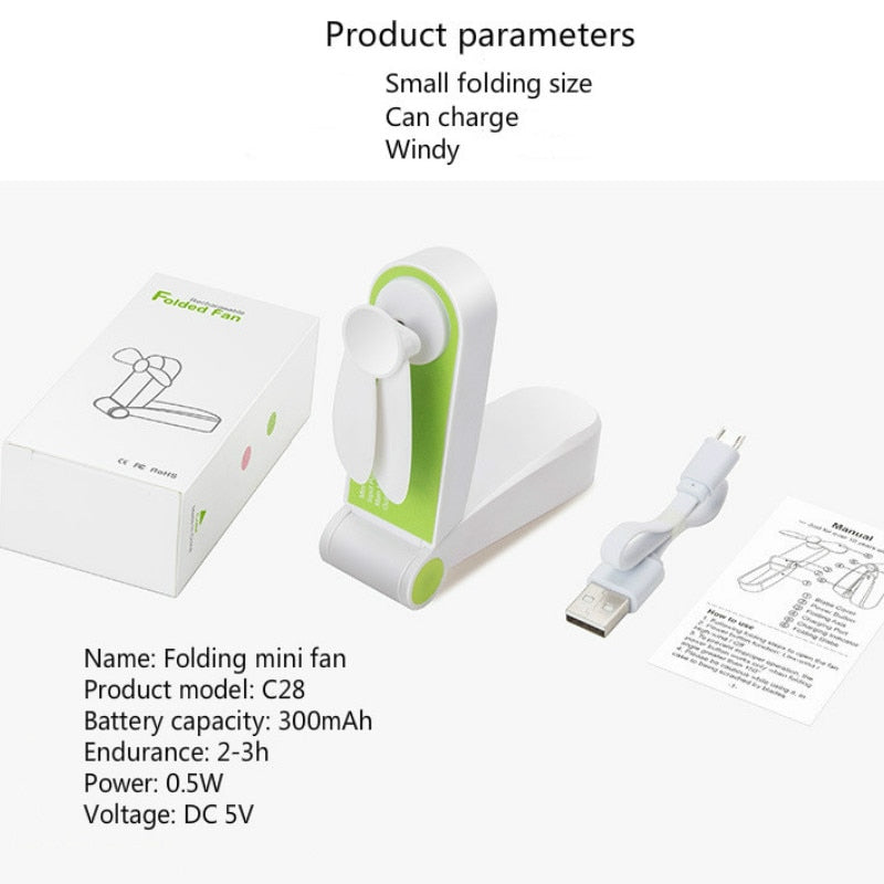 USB-Mini-Faltventilator, elektrisch, tragbar, kleiner Luftkühler, Originalität, elektrische Haushaltsgeräte, Desktop-Ventilado