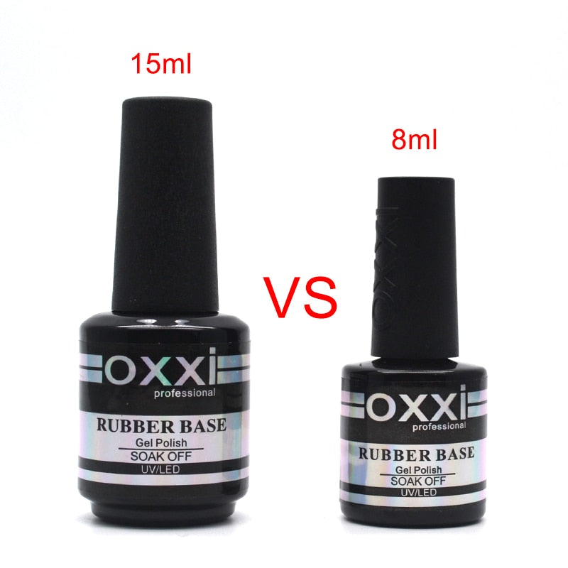 oxxi Latest 15ml Nail Rubber Base Coat Semi Permanant UV Gel Varnishes Primer for Nails Matte Top Coat Nail Art Base Top Gellak