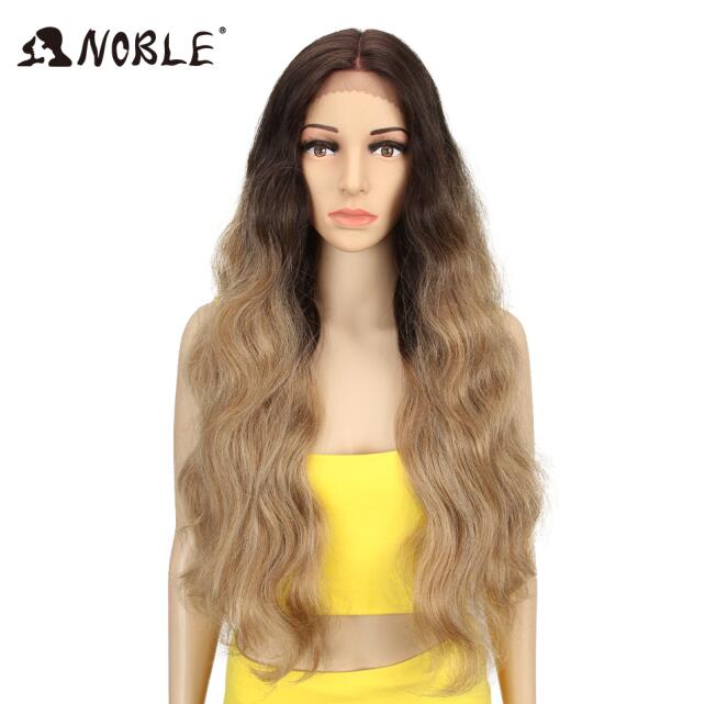 NOBLE Cosplay Long Wavy Wigs for Black Women Synthetic Blonde Wigs 30 Inch Heat Resistant African American Synthetic Lace Wig