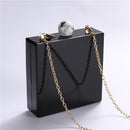 Patchwork Acryl Handtaschen Abend Clutches Hochzeit Geldbörse Geldbörse für Frauen Kette Umhängetasche Damen Dropshipping