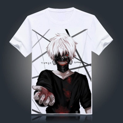 Tokyo Ghoul T-shirt New Japan Anime Ken Kaneki Cosplay Costume Comfortable Breathable Milk Fiber T Shirt For Men Women Tops Tees