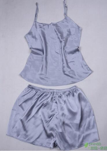Frauen 100% Naturseide 16 Momme Satinseide Camisole mit Shorts Pyjama Set Nachtwäsche M-2XL YM004