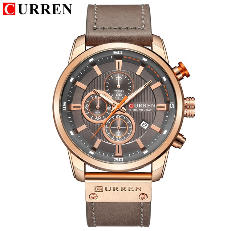 Relojes de cuarzo para hombre con correa de cuero de moda CURREN de lujo de marca superior, relojes de pulsera informales con fecha de negocios para hombre, reloj Montre Homme