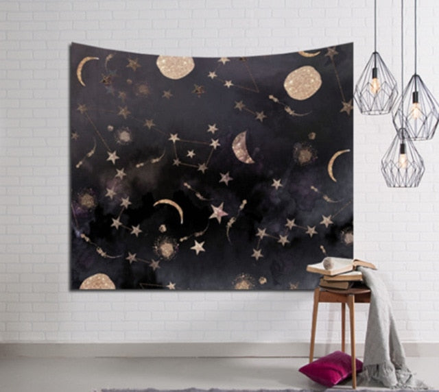 Galaxy Hanging Wall Tapestry Hippie Retro Home Decor Yoga Beach Mat 150x130cm/150x100cm