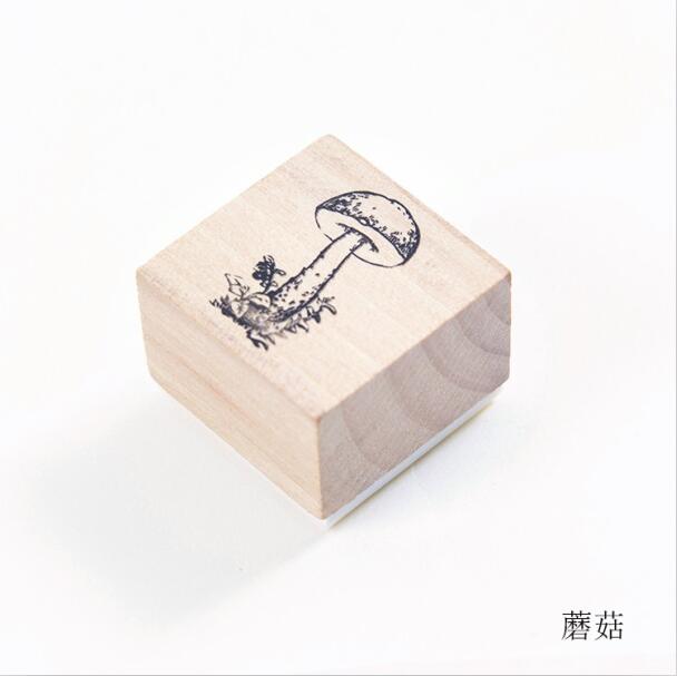 Vintage cute forest animal plants decoration stamp wooden rubber stamps for scrapbooking stationery DIY craft standard stamp