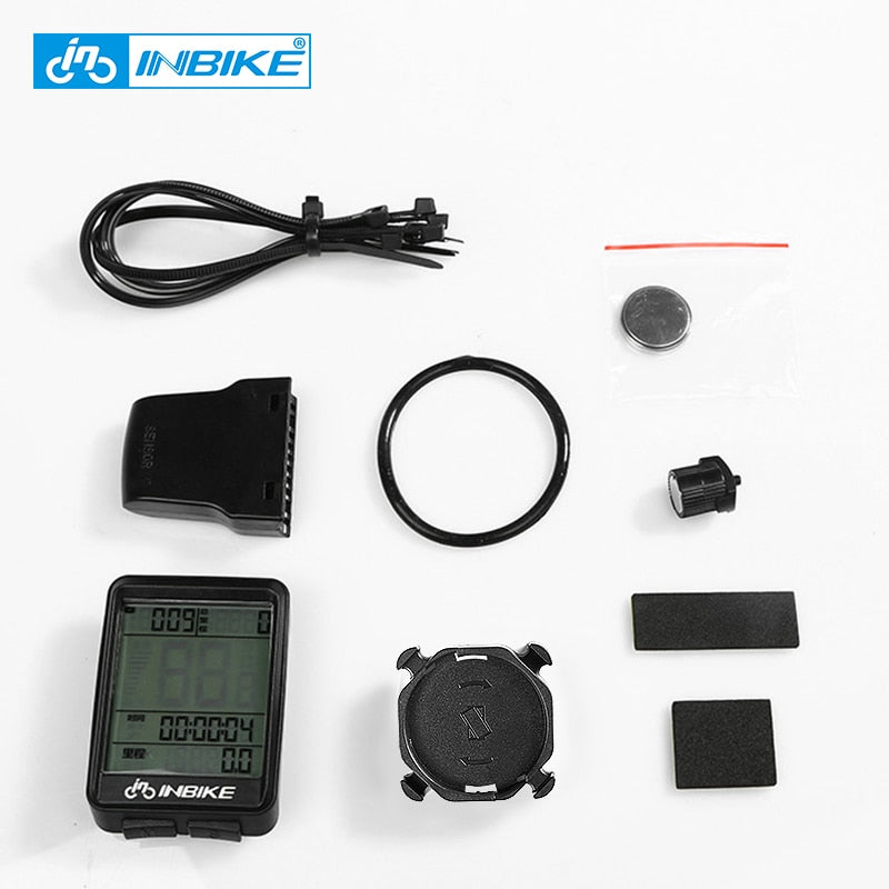 INBIKE impermeable MTB bicicleta ordenador bicicleta velocímetro inalámbrico con cable odómetro ciclismo reloj LED pantalla medible reloj IC321