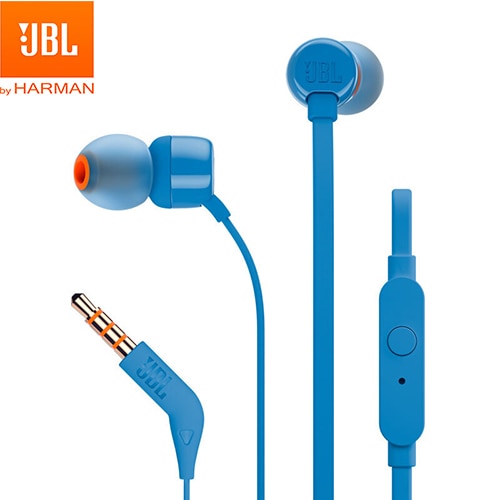 JBL T110 3,5mm auriculares con cable estéreo música graves profundos auriculares TUNE110 auriculares deportivos Control en línea manos libres con micrófono