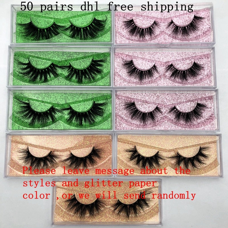 Wholesale Free UPS 50 pairs Mikiwi Eyelashes 3D 5D  Mink Lashes Handmade Dramatic Lashes 80 styles custom logo label lashes