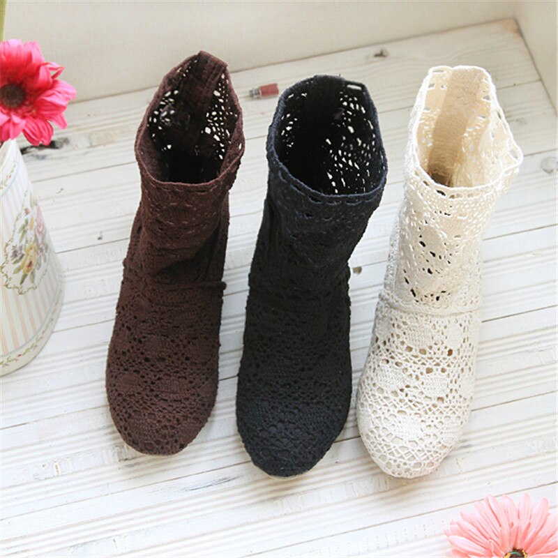 Crochet summer boots boots 2019 new shoes lace hollow crochet boots XL hollow fashion women&