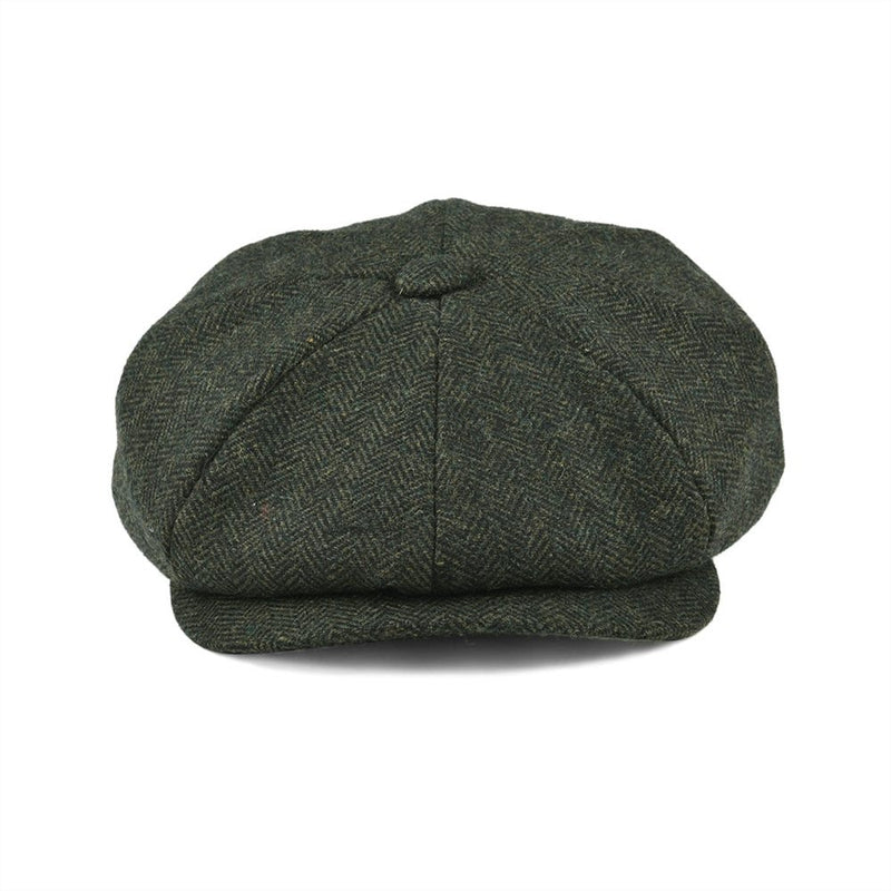 BOTVELA Wool Tweed Newsboy Cap Herringbone Herren Damen Klassischer Retro Hut mit weichem Futter Driver Cap Schwarz Braun Grün 005