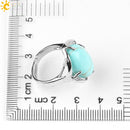 CSJA Neue Frauen Fingerringe Oval Naturstein Cabochon Tigerauge Opal Unakit Rosa Quarz Lapislazuli Chakra Ehering E583