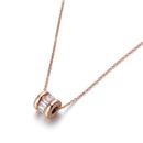 Lokaer Classic Cubic Zirconia Circle Chokers Necklaces Roman Numerals Gold Color Stainless Steel Female Pendant Jewelry N19023