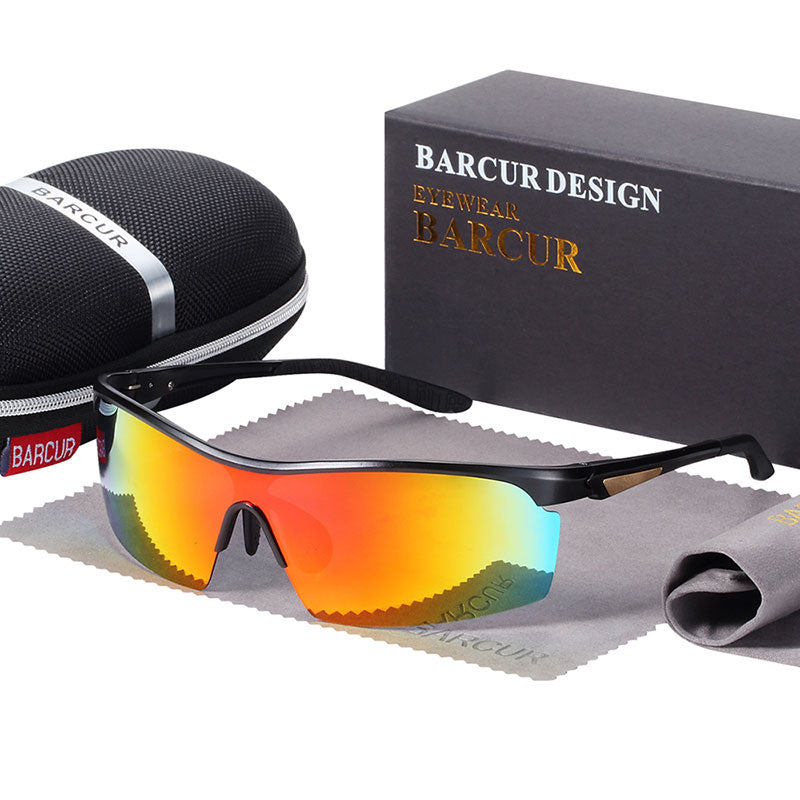 BARCUR Sports Eyewear Aluminium Sunglasses Men Polarized Sun glasses Women glasses Anti-Reflective shades oculos de sol feminino