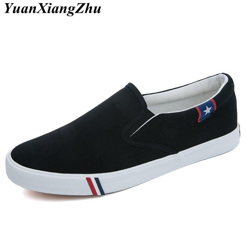 Men Canvas Shoes Simple Casual Mens Loafers 2019 Autumn High Quality Anti-Slip Comfortable Vulcanized Shoes Man Flats Size 35-47