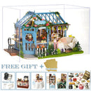 CUTEBEE DIY Dollhouse Wooden Miniature Mini Doll House with Garden to Build Furniture Kit Casa Toys for Children Birthday Gift