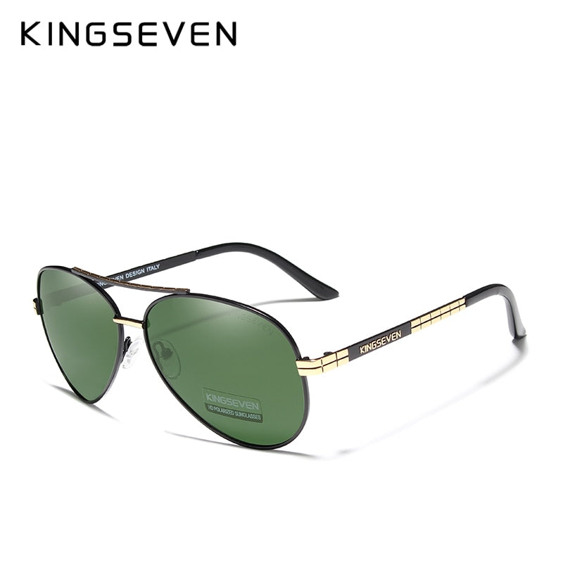 KINGSEVEN Design Herrenbrille Pilot HD Polarisierte Sonnenbrille für Herren/Damen Fahrende Sonnenbrille mit geprägtem Logo Oculos De Sol