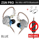 KZ ZSN Pro In Ear Auriculares Tecnología híbrida 1BA + 1DD HIFI Bass Metal Auriculares Sport Noise Cancelling Auriculares Monitor