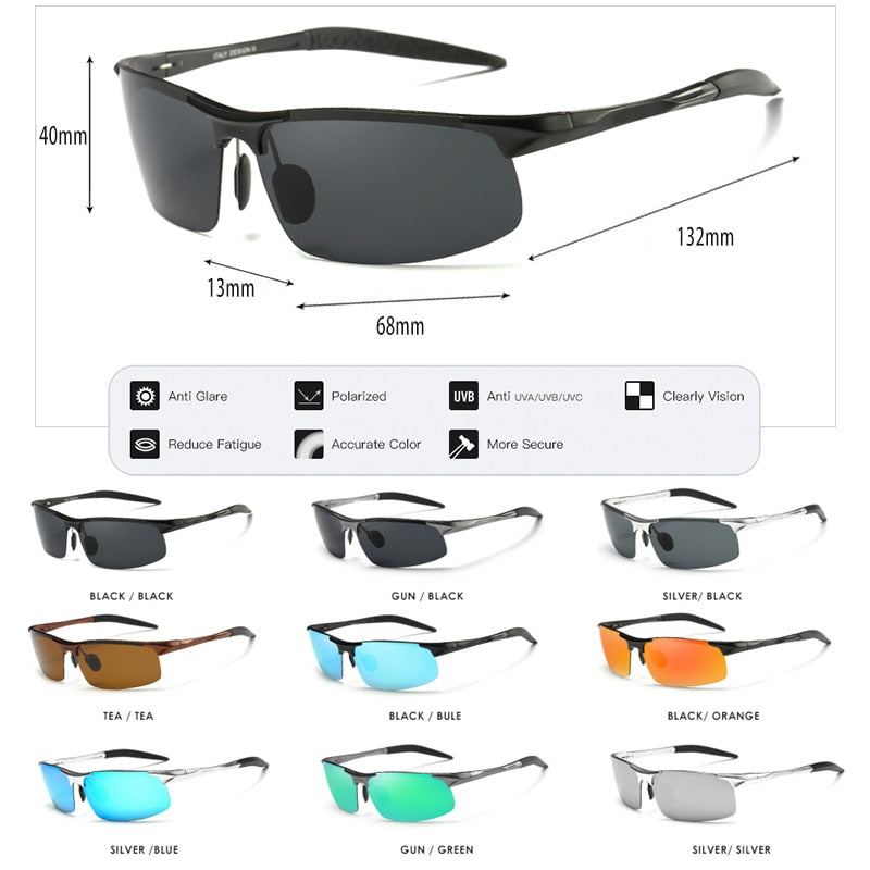 Gafas de sol polarizadas para hombre, gafas militares, gafas de sol de aluminio y magnesio, gafas de conducción HD para hombre/mujer, gafas masculinas