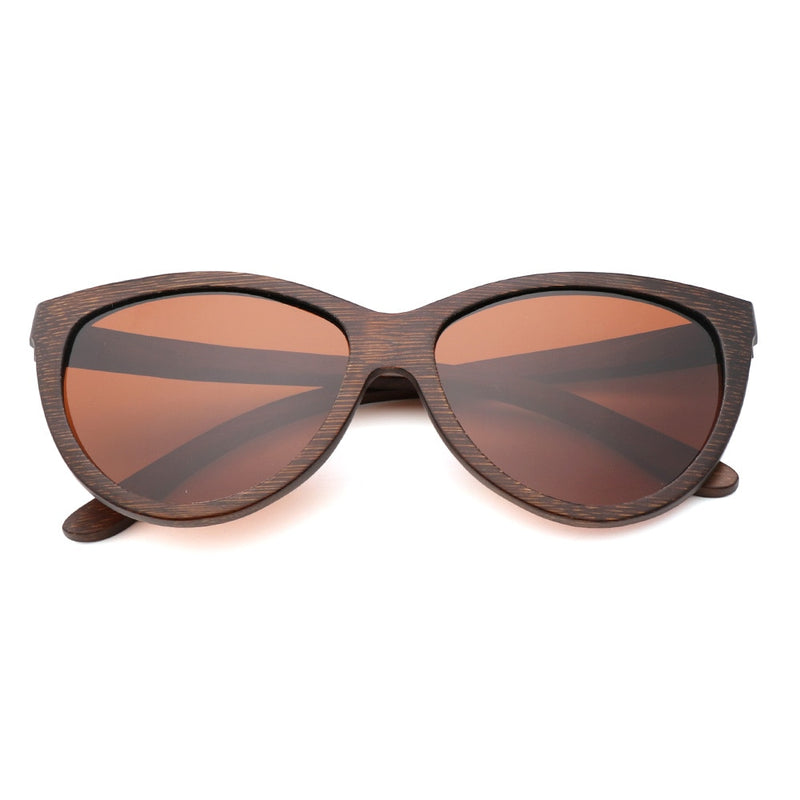 Gafas de sol 100% de bambú marrón puro para mujer, gafas de sol de moda 2018 para hombre, gafas de sol polarizadas para mujer, gafas de sol retro UV400