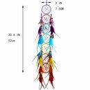 H&D Chakra Dream Catcher Chandelier Prism Suncatcher Rainbow Maker Feather Home Wall Hanging Fengshui Dreamcatcher Decor Pendant