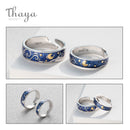 Anillos de pareja de esmalte de Thaya Van Gogh Sky Star moon s925 anillos de plata con purpurina anillo de compromiso joyería de boda para mujer