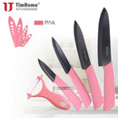 Hot Sale Timhome Zirconia 3"4"5"6" Ceramic Knife Set knife With covers Kitchen Knife Paring tools