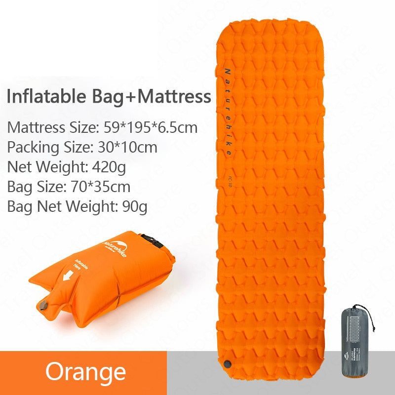 Naturehike Portable Outdoor Camping Hiking Single double Thicken Moisture-proof Inflatable Sleeping Mattress Mat Pad bed bag