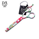 Juego de tijeras profesionales para el cabello, tijeras para cortar y adelgazar el cabello con flores de 5,5 pulgadas, peluquería, peluquería, Tesoura