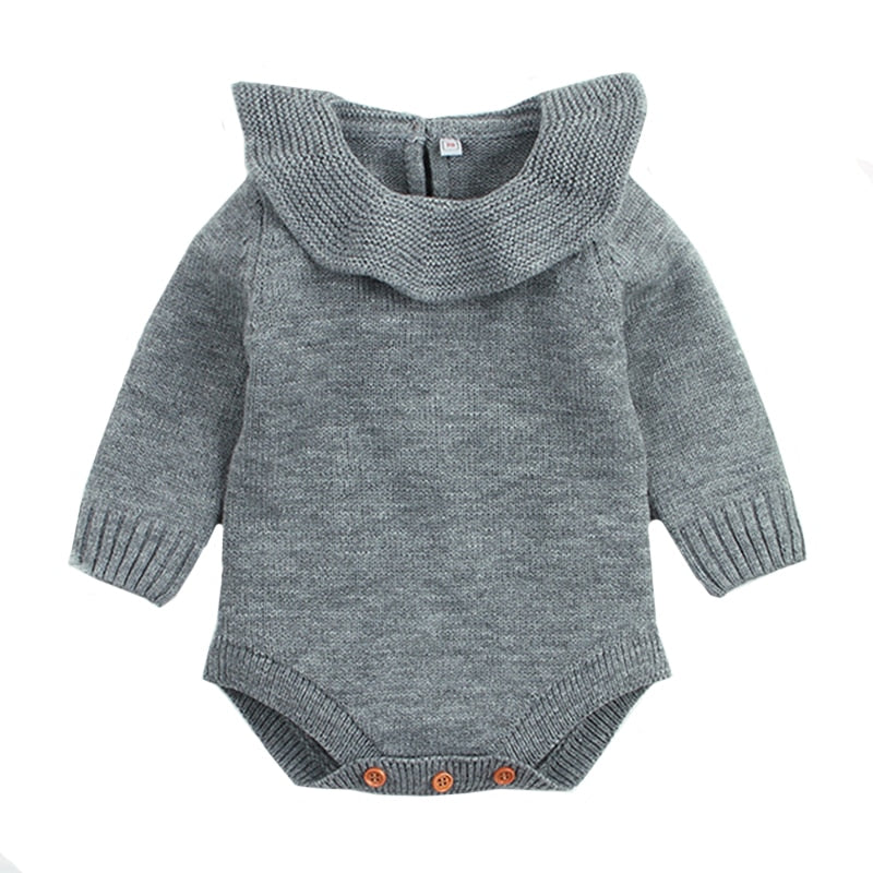 Baby Junge Mädchen Herbst Winter Kleidung Langarm Einfarbig Gestrickte Warme Strampler Overall Neugeborene Kleidung