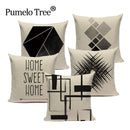 Pop Geometric Animal Cushion Cover Black White Linen Cushion Decorative Pillowcase Square High Quality Print Custom Throw Pillow