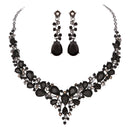 Delicate Women Austrian Crystal Jewelry Sets 16 Colors For Bridal Wedding Necklace And Earrings Sets Lady Party Fashion Jewelry