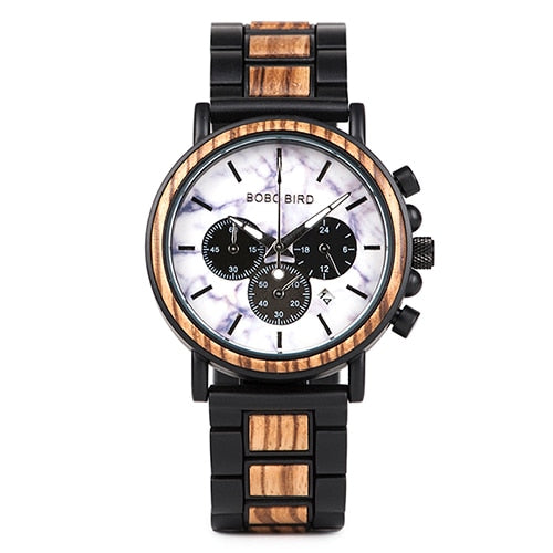 relogio masculino BOBO BIRD Watch Men Luxury Stylish Wood Watches Timepieces Chronograph Military Quartz Men&