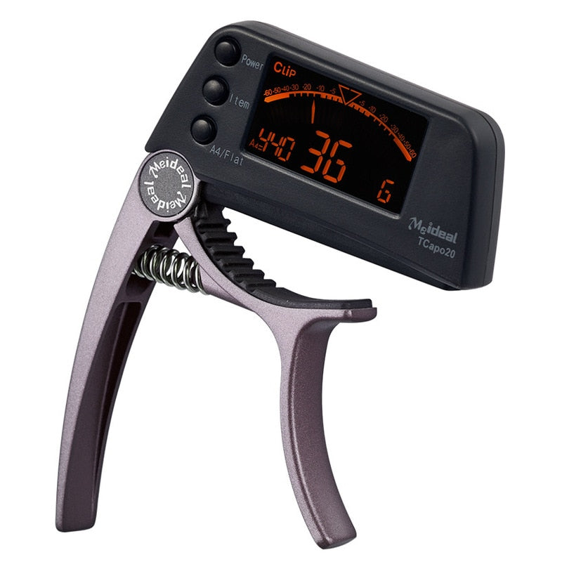 TCapo20 Acoustic Guitar Tuner Capo Guitar Capofret 2 in 1 Capo Tuner Metall für E-Gitarre Bass Chromatic Parts