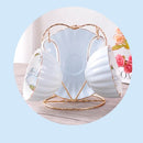 Juego de tazas de café de calabaza romántica rosa de 1 a 6 uds, accesorios de cocina, organizador de tazas de té de cerámica de hueso de China, té rojo de la tarde en inglés