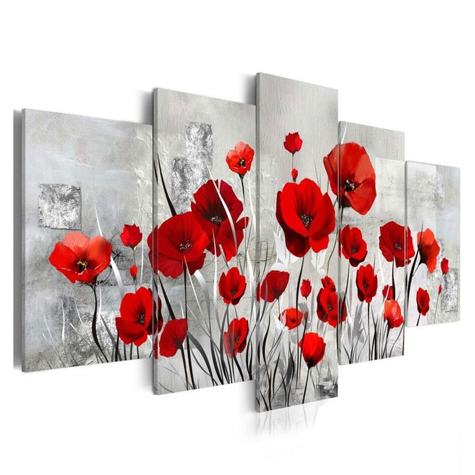 5pcs/set Multi-picture Diamond Painting Flower Cross Stitch Diamond Embroidery Full Round DIY Diamond Mosaic Home Decor