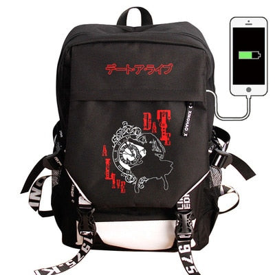 Japan Anime Tokyo Ghoul Cell at Work Attack on Titan Gintama Natsume Yuujinchou Monokuma USB Charging Laptop Backpack School Bag