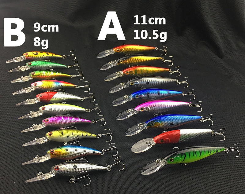 NEUE 20 stücke harter köder minnow angelköder bass frisch salzwasser japan meer 3d augen wobbler gerät kurbelköder pesca köder kit set