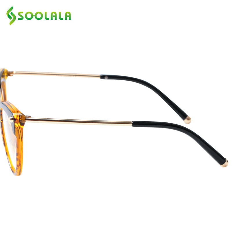 SOOLALA Anti Blue Ray Glasses Computer Glasses TR90 Cat Eye Blue Light Blocking Women Semi-Rimless Anti Fatigue Goggles Glasses