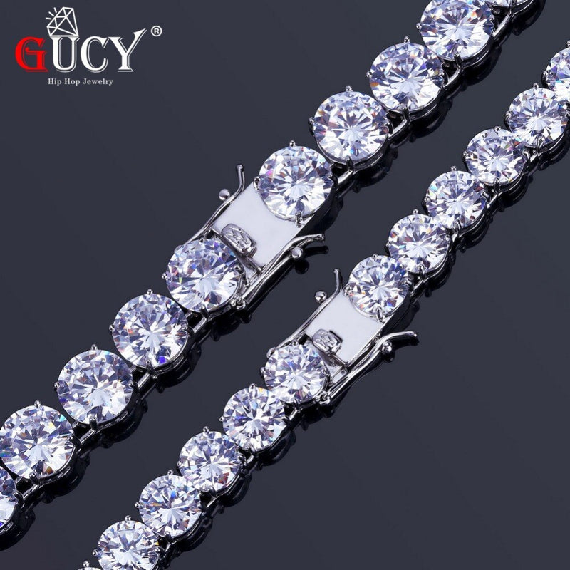 GUCY 3mm 4mm 5mm 6mm Mens AAA Cubic Zirconia tenis cadena pulsera Hip Hop joyería Iced Out 1 fila CZ regalo de cumpleaños