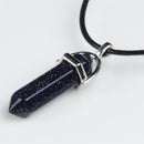 LFPU Natural Stone Pendant Bullet Shape Healing Point Crystal Stone Pendant Necklace Women Jewelry