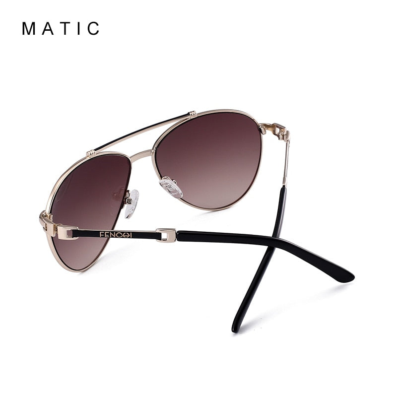 MATIC Ladies Retro Pilot Aviation Gafas de sol para mujer Calidad Pink Mirrored Sun Glasses Eyewear Marca de lujo Zonnebril Dames