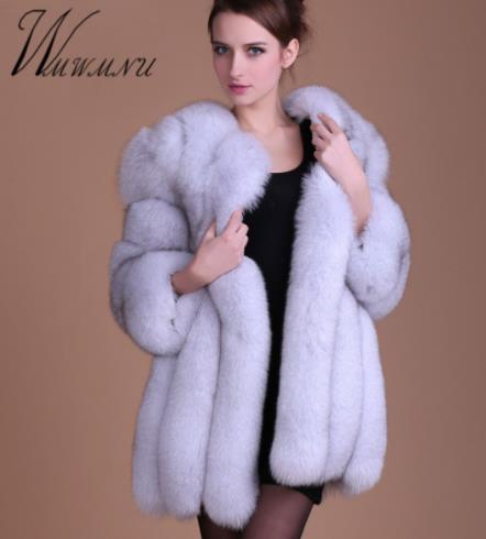 Fashion Luxury Faux Fox Fur Coat Women Plus Size S-4XL Winter Coat Thick Warm Fake Furry Fur Jacket Coats chaqueta mujer