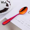 Cucharas de té de 8 Uds., cuchara de café de acero inoxidable, minicuchara dorada creativa, juego de vajilla colorida para postre, cuchara para helado para fiesta