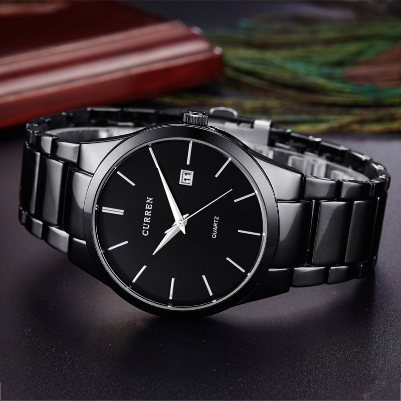 CURREN Luxury Classic Fashion Business Men Watches Display Date Quartz-watch Male Wristwatch Full Steel Clock relogio masculino