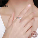 925 Sterling Silver Flying Bird Tree Leaves Hummingbirds Adjustable Finger Ring For Women Fashion Engagement Ring Jewelry ECR323