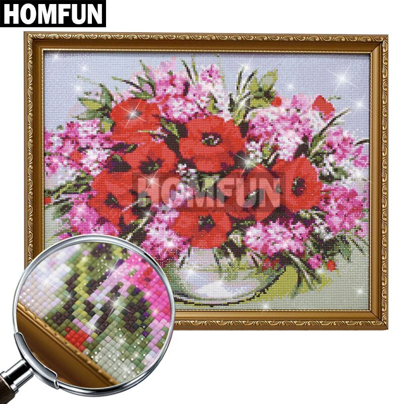 HOMFUN Full Square/Round Drill 5D DIY Diamond Painting "Lotus landscape" 3D Diamond Embroidery Cross Stitch Home Decor A19126