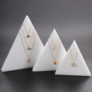 Solid Acrylic Pendant Necklace Chain Jewelry Stand Display Holder Rack Photography Prop Clear Lucite Triangle Hanging Organizer