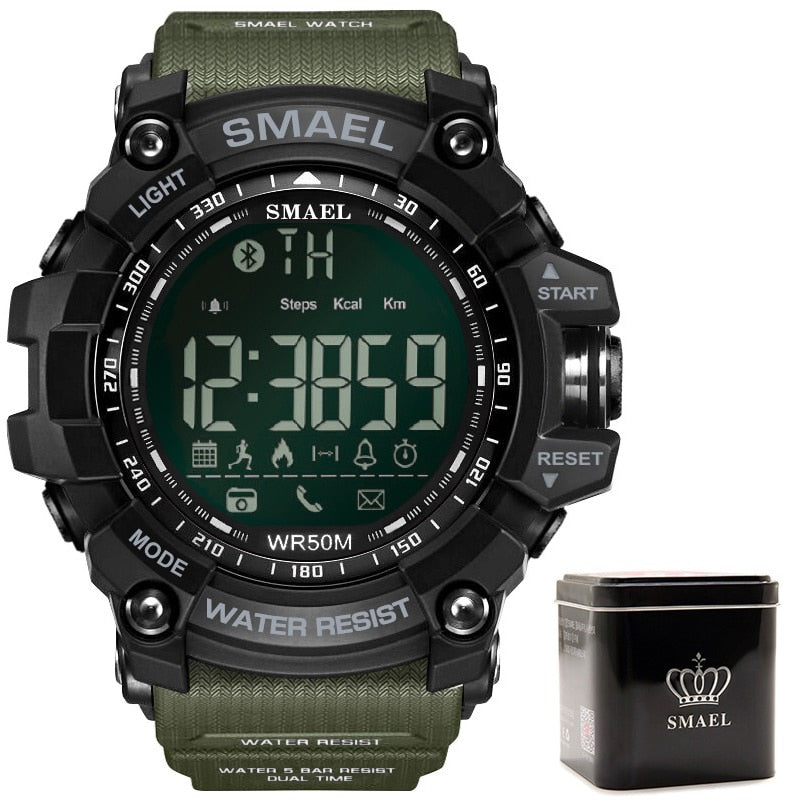 Relojes cronógrafo SMAEL para hombre, reloj deportivo para hombre, reloj militar del ejército, reloj Digital LED multifunción resistente al agua para hombre